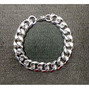 Men's Miami Cuban Curb 15 mm Link Steel Bracelet Sz 8.75  *Biker* High Polish